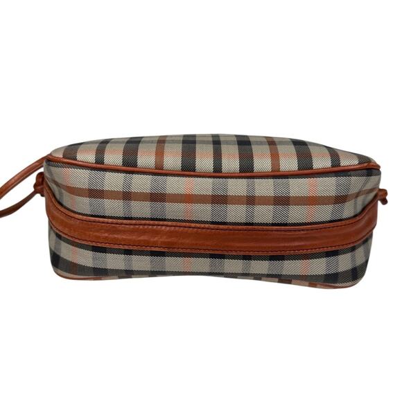 Daks London Crossbody Handbag Plaid With Leather Trim - Picture 6 of 12